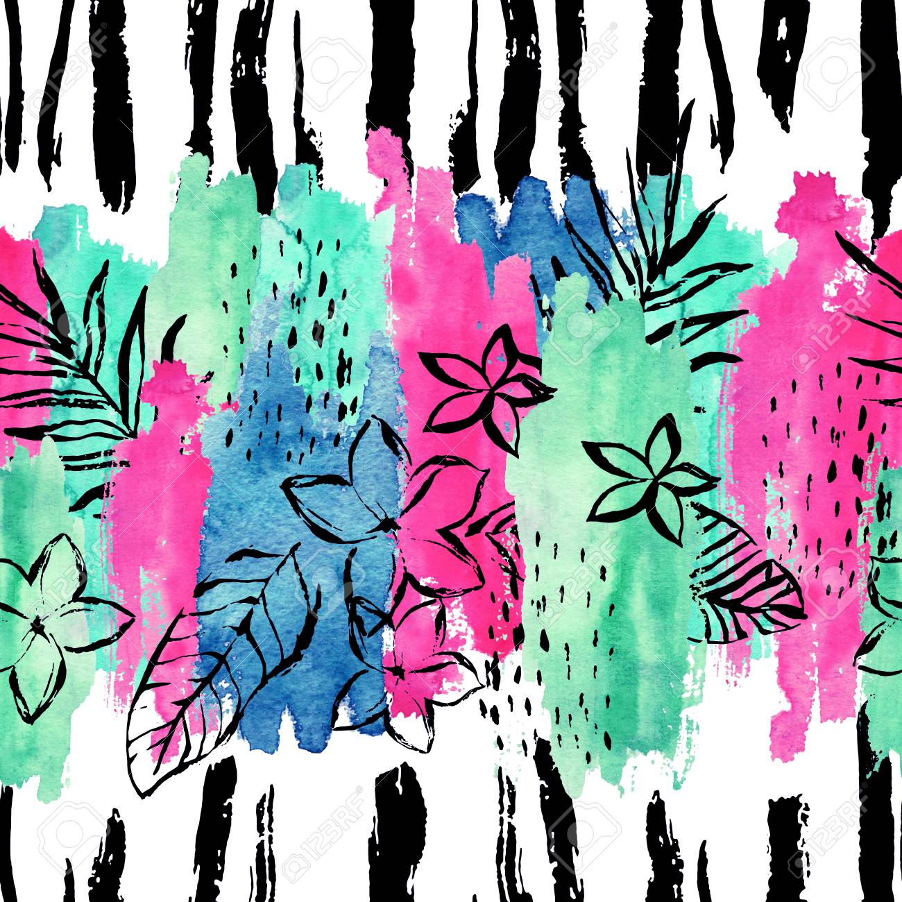 1300x1300 Drawn Leaves Abstract Watercolor 18