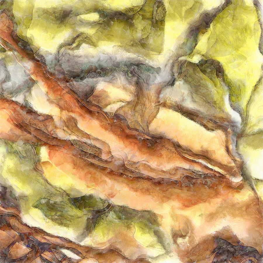 900x899 Leaves And Petals Autumn Abstract Watercolor Painting By Taiche