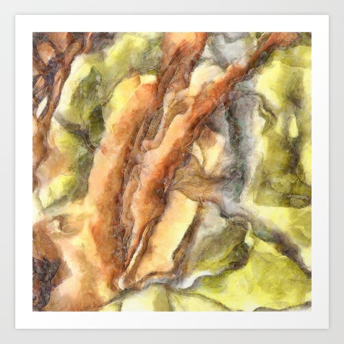 700x700 Leaves And Petals Autumn Abstract Watercolor Art Print By Taiche