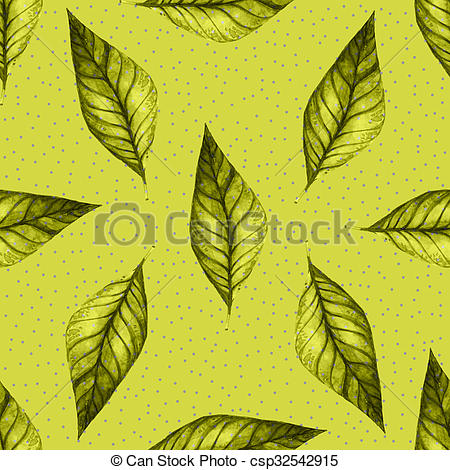 450x470 Watercolor Leaves Pattern. Hand Painted Abstract Watercolor Leaves