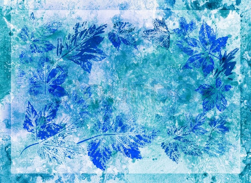 800x584 Abstract Background, Watercolor Leaves, Painted On A Paper