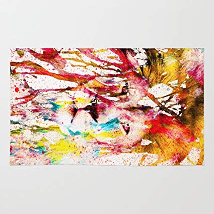 425x425 Society6 Wild Lion Sketch Abstract Watercolor