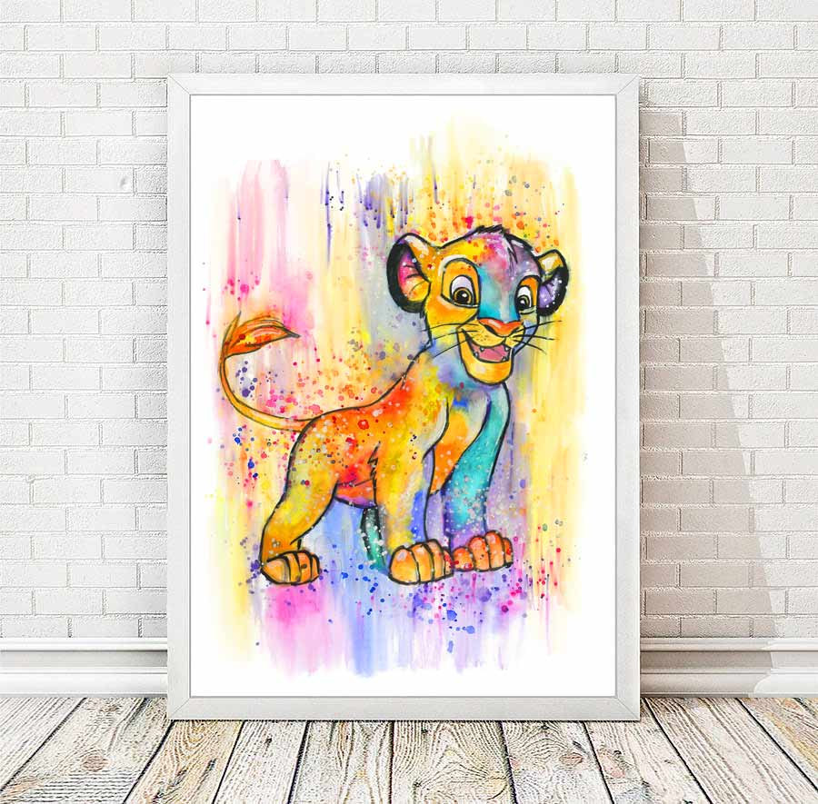900x885 Simba Watercolor Abstract Print Disney Poster The Lion King Etsy
