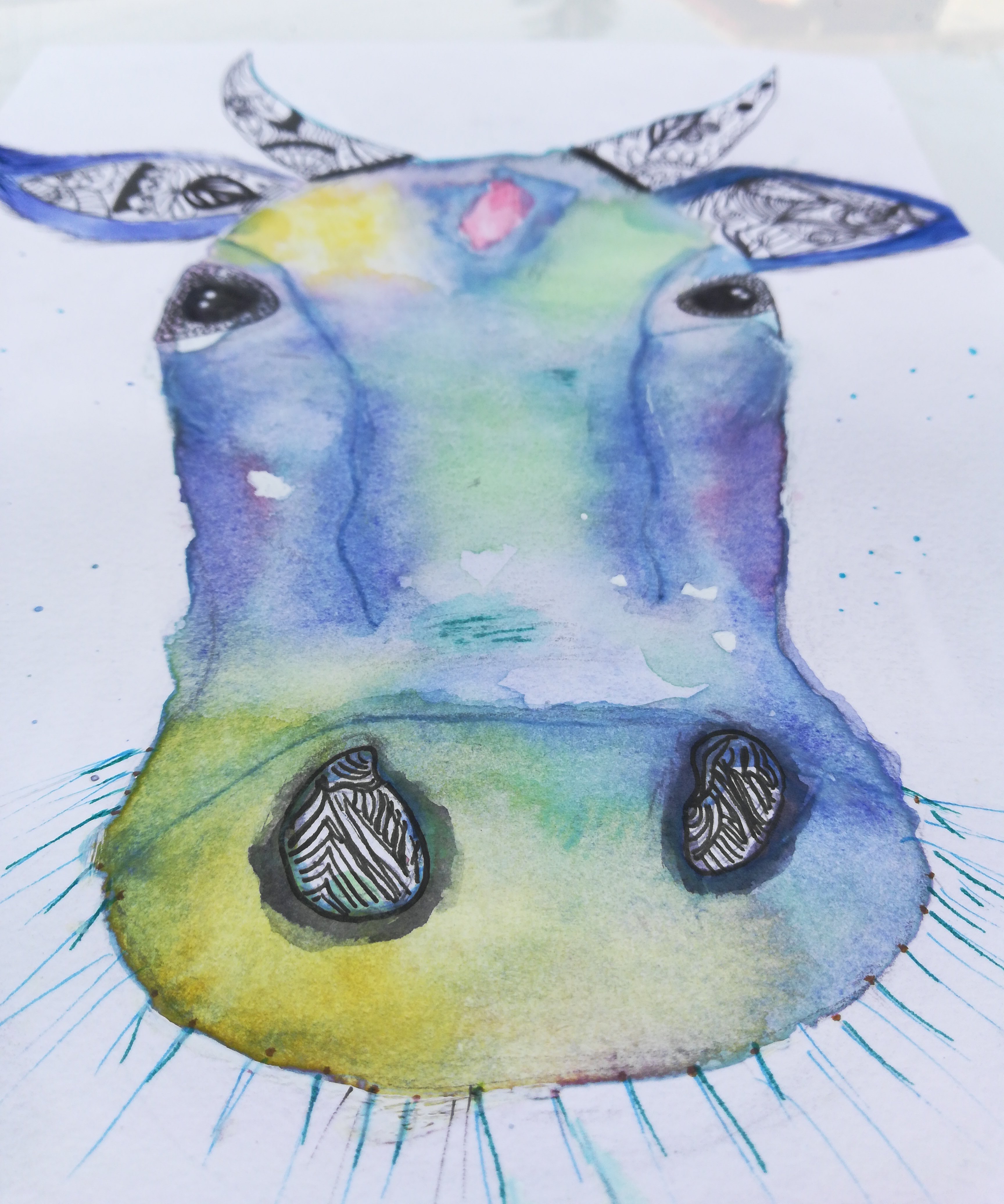 3456x4144 Cow Abstract Watercolor Art A Short Story Tinker Earth