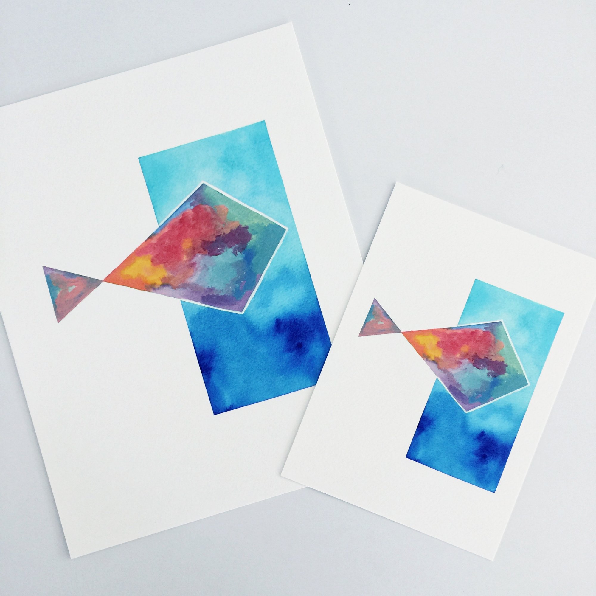 2000x2000 Day 40 Geometric Abstract Watercolor Art Print
