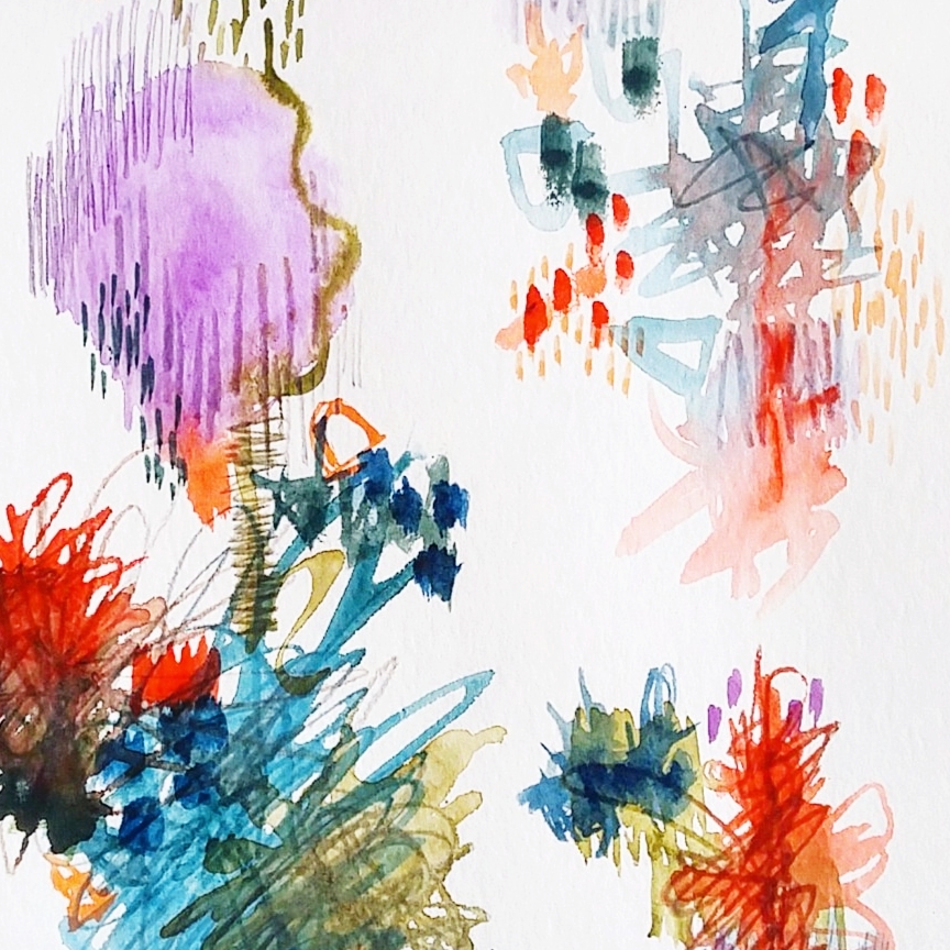 864x864 Portrait Of Misunderstood Feelings Abstract Watercolor Painting