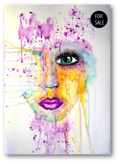 394x540 Abstract Watercolor Portrait Canvas Mixed Media Art Tutorials