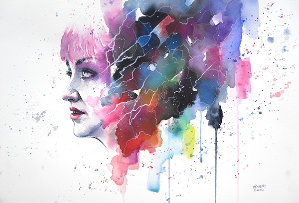600x407 Abstract Watercolor Portraits On Pantone Canvas Gallery