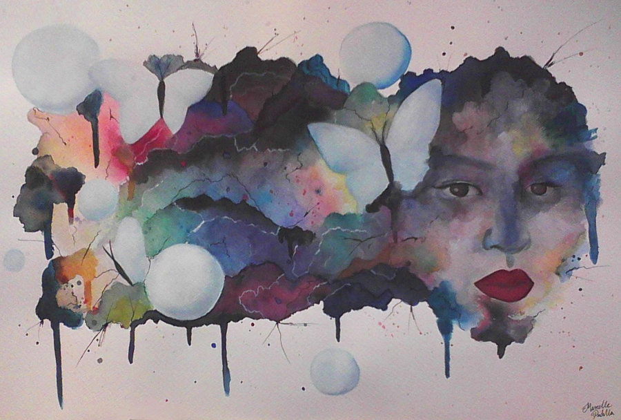 900x608 Imagination Abstract Watercolor Portrait By Bandgeekninja0723 On