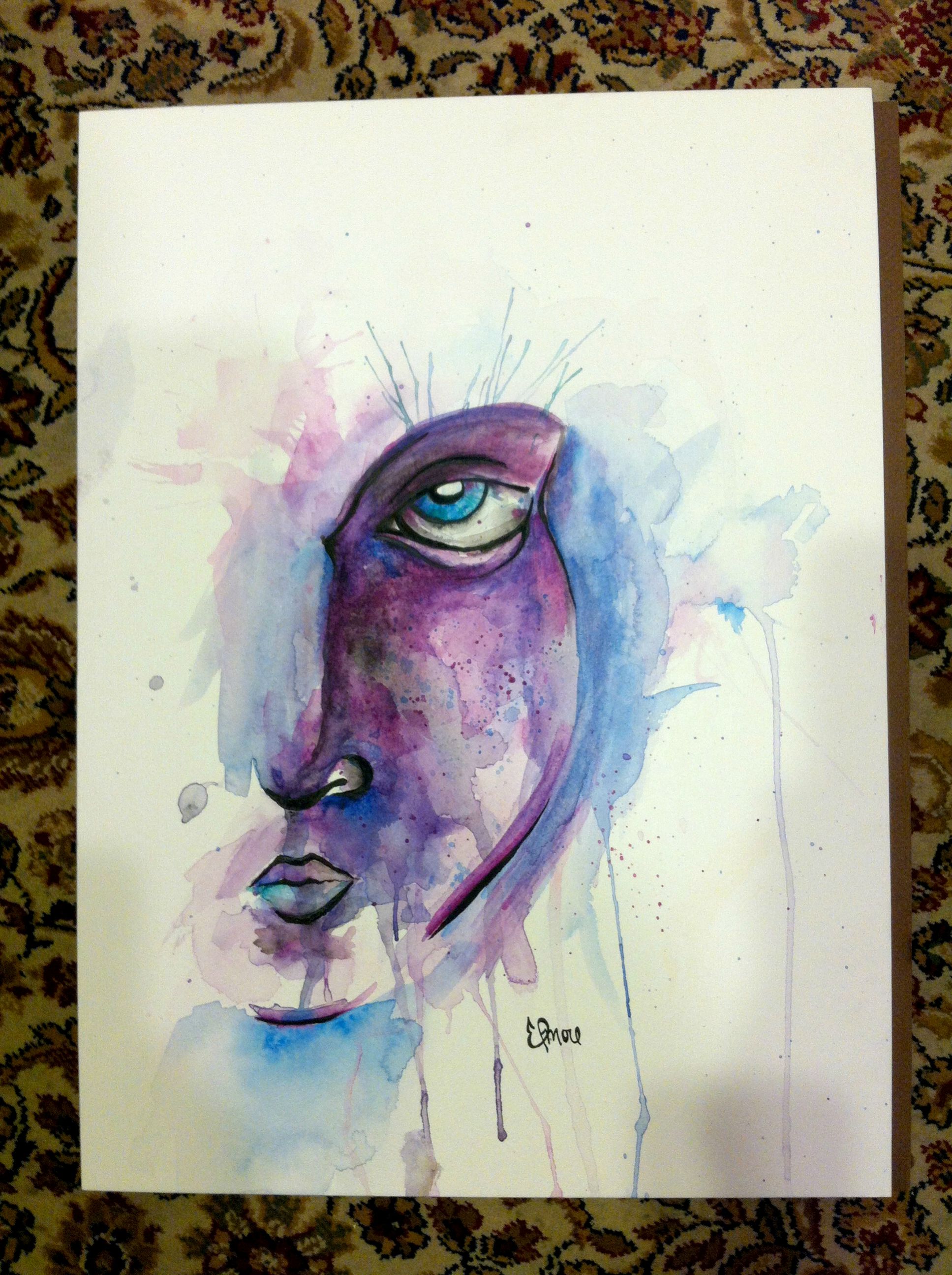 1935x2591 Abstract Watercolor Face
