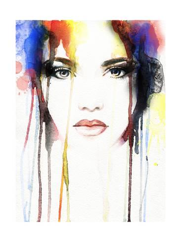 366x488 Woman Portrait .abstract Watercolor Prints By Anna Ismagilova