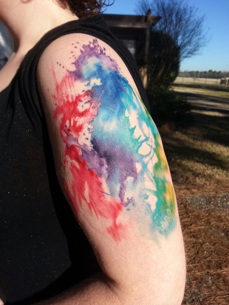 750x1000 Abstract Watercolor Tattoo Client Testimonial Cute