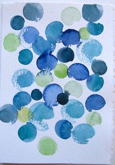 236x338 Watercolor Painting Original Coral Grey Dots Painted By