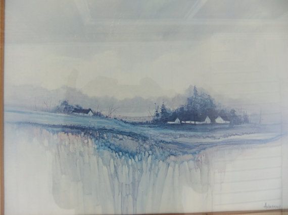 570x427 Big Sky Rural Watercolor Framed Print By Frank Ackerman