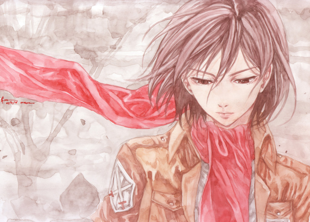 1024x733 Shingeki No Kyojin Mikasa Ackerman Watercolor By Nick Ian On