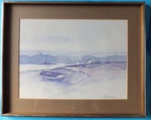 300x238 Vintage Frank Ackerman 1933 86 Picture Art Print By The River