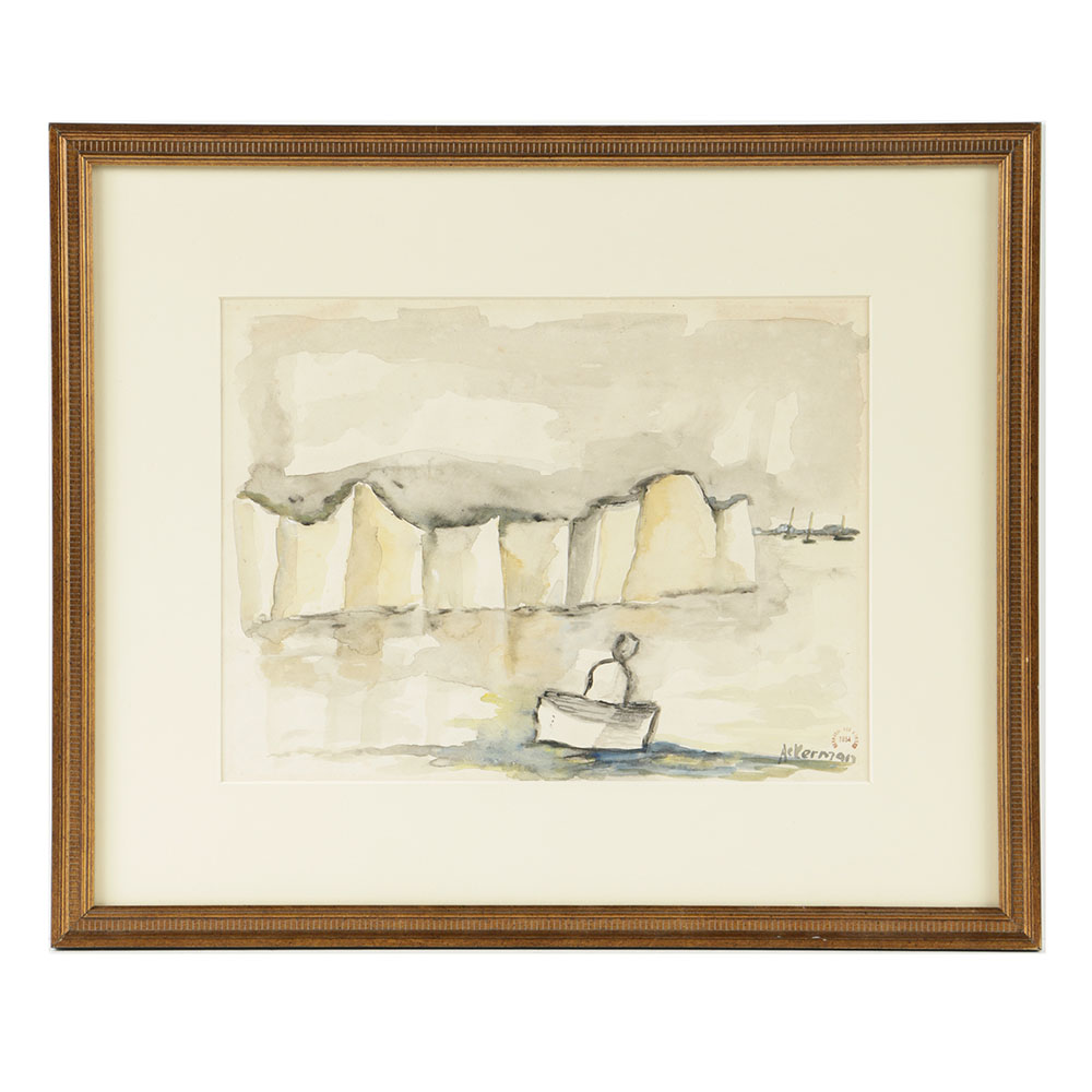 1000x1000 Ackerman Watercolor Painting On Paper Falaises Ebth