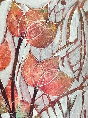 300x400 Original! Mixed Media Artwork Watercolor Acrylic Pen Painting 9x12