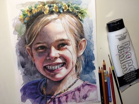 480x360 Adding Colored Pencils Amp Acrylic To Watercolor Portrait Mixed