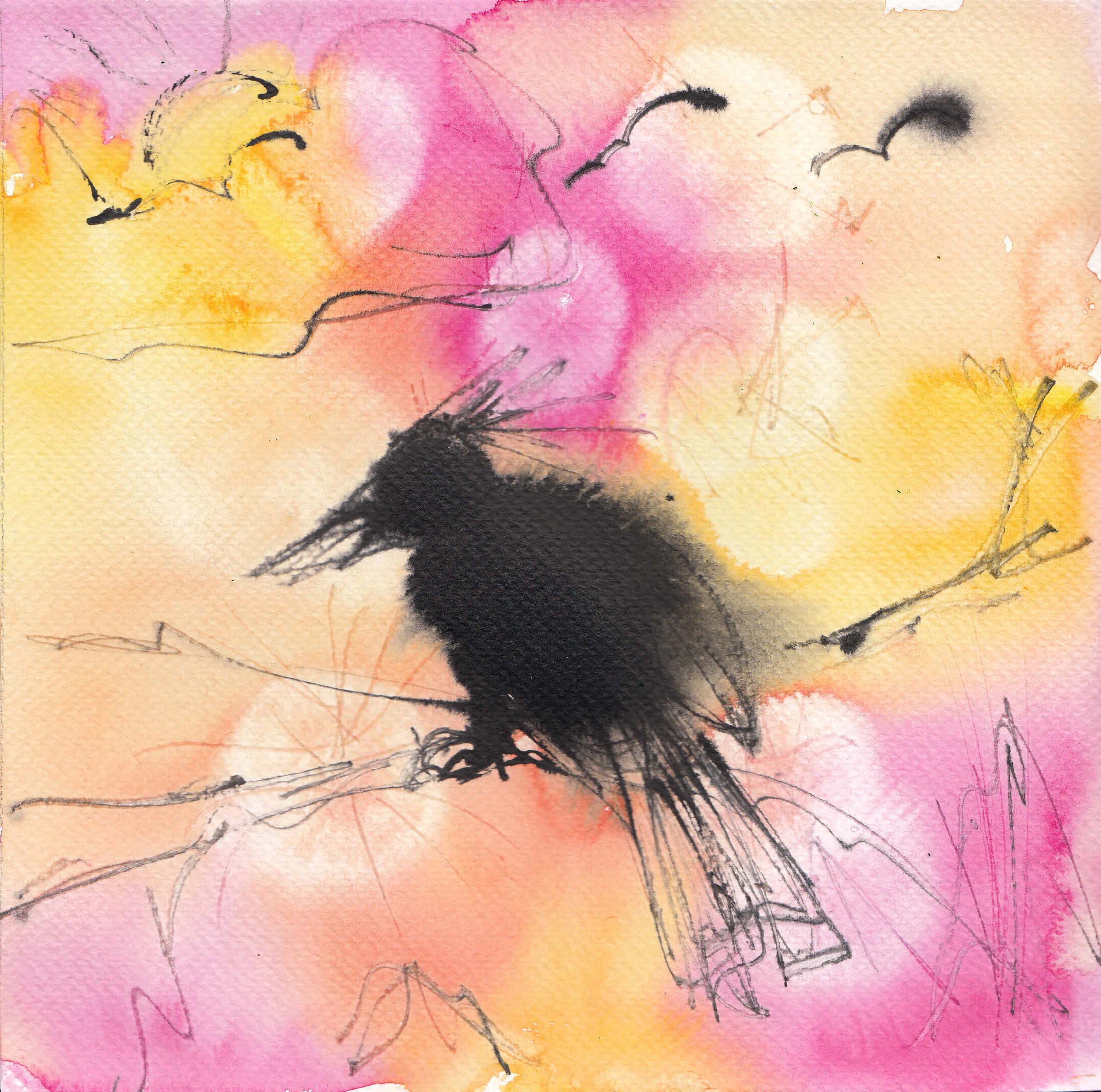 2501x2480 Birds In Mixed Media Corinne Maakt