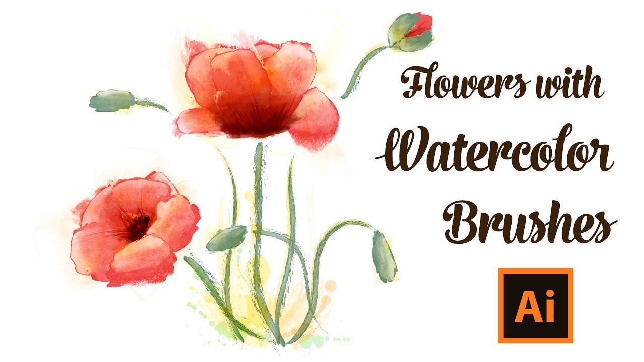1280x720 How To Draw Flowers With Watercolor Brushes In Adobe Illustrator