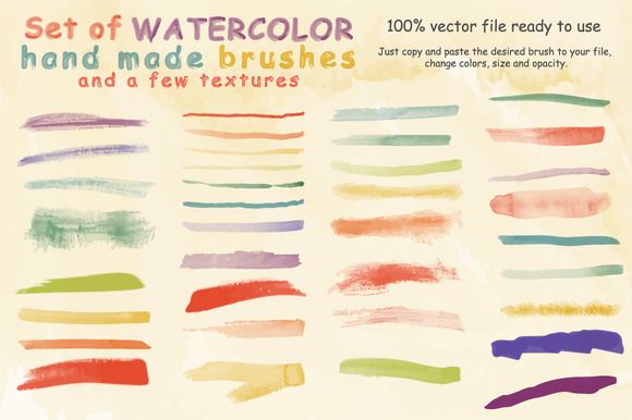 580x386 Water Color Brushes Illustrator