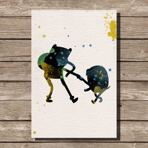 570x570 Adventure Time Watercolor Illustration Art Print Wall Art Etsy