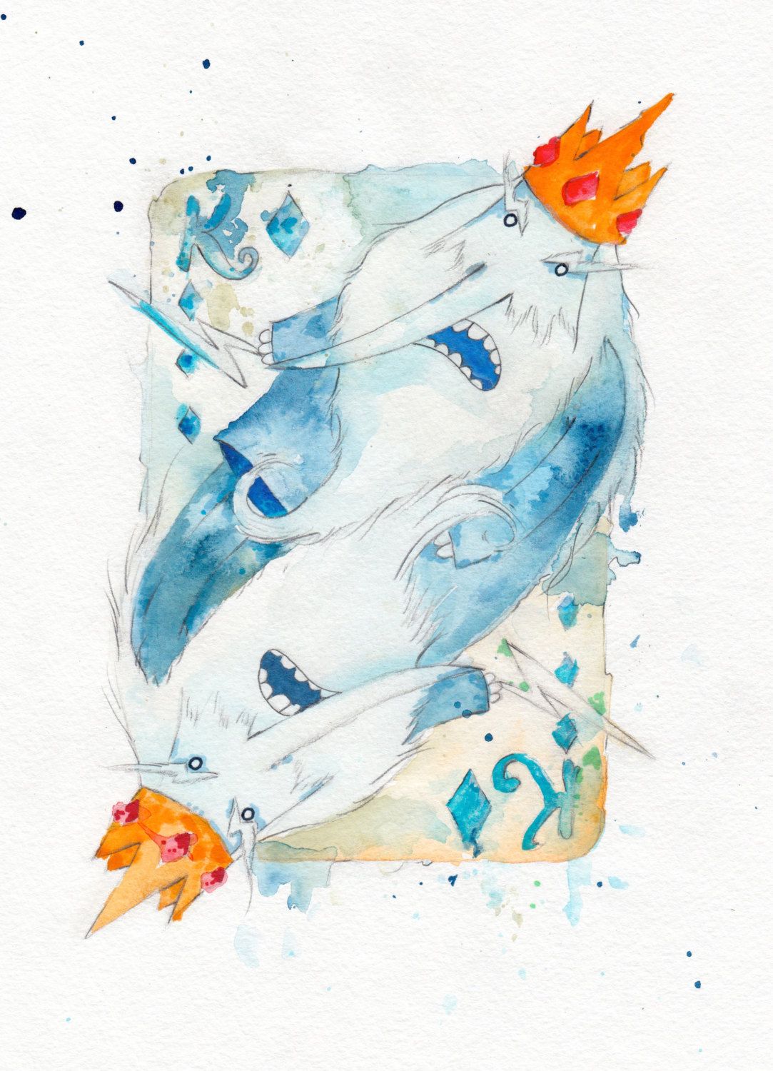 1083x1500 Original Painting Ice King Of Diamonds, 8x12 Inches Adventure