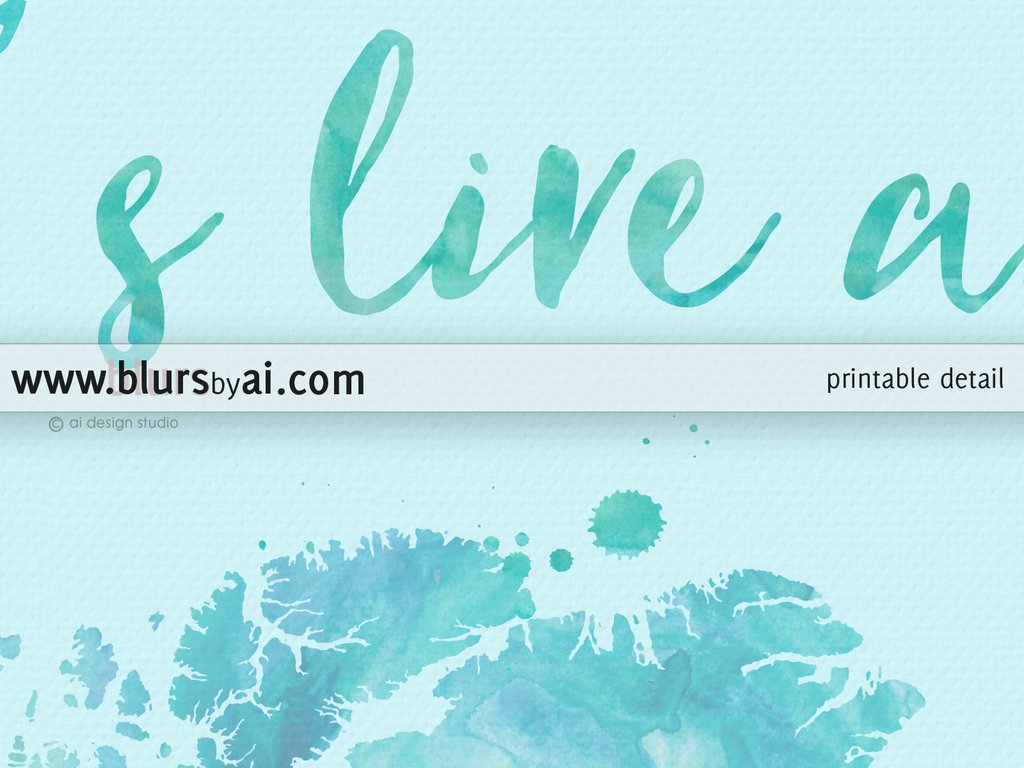 1024x768 Blue Watercolor Printable World Map Featuring An Adventure Quote