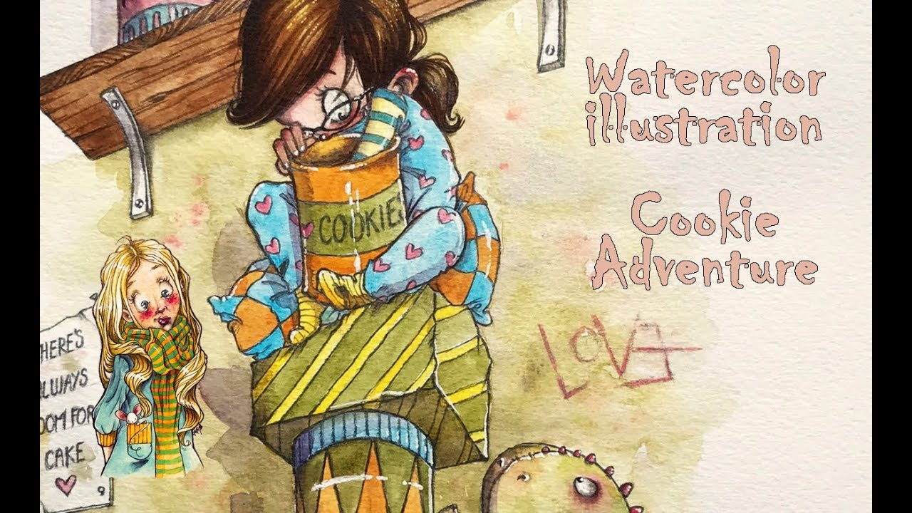 1280x720 Illustration In Watercolor Cookie Adventure By Ladykikki