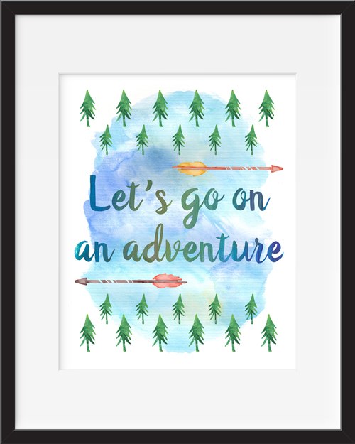 500x625 Lets Go On An Adventure (Option 2) Watercolor Print