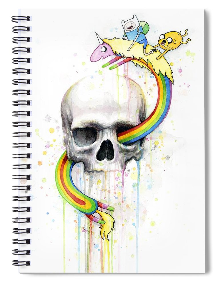770x1000 Adventure Time Skull Jake Finn Lady Rainicorn Watercolor Spiral