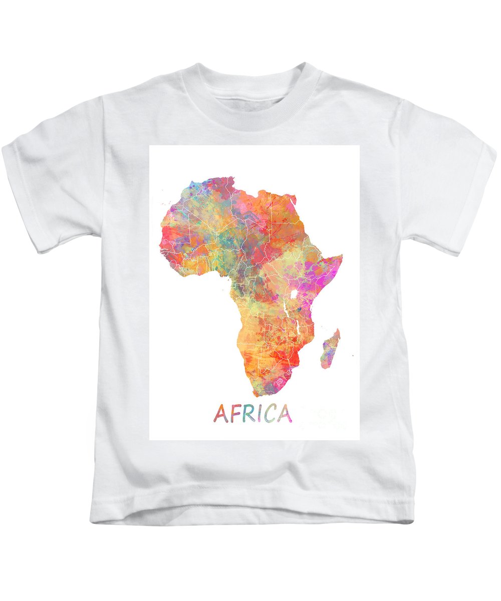 1000x1200 Africa Watercolor Map Kids T Shirt For Sale By Justyna Jbjart
