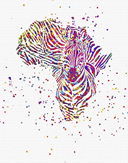 425x541 Studio Xstofer... Zebra Africa ~ Watercolor Splatter