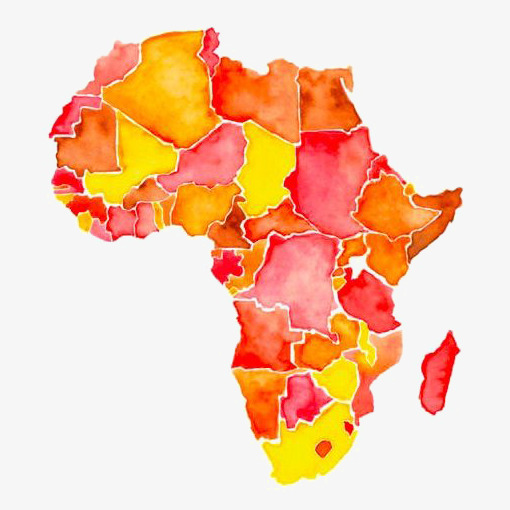 510x510 Watercolor Africa Map, Watercolor Clipart, Africa Clipart, Map