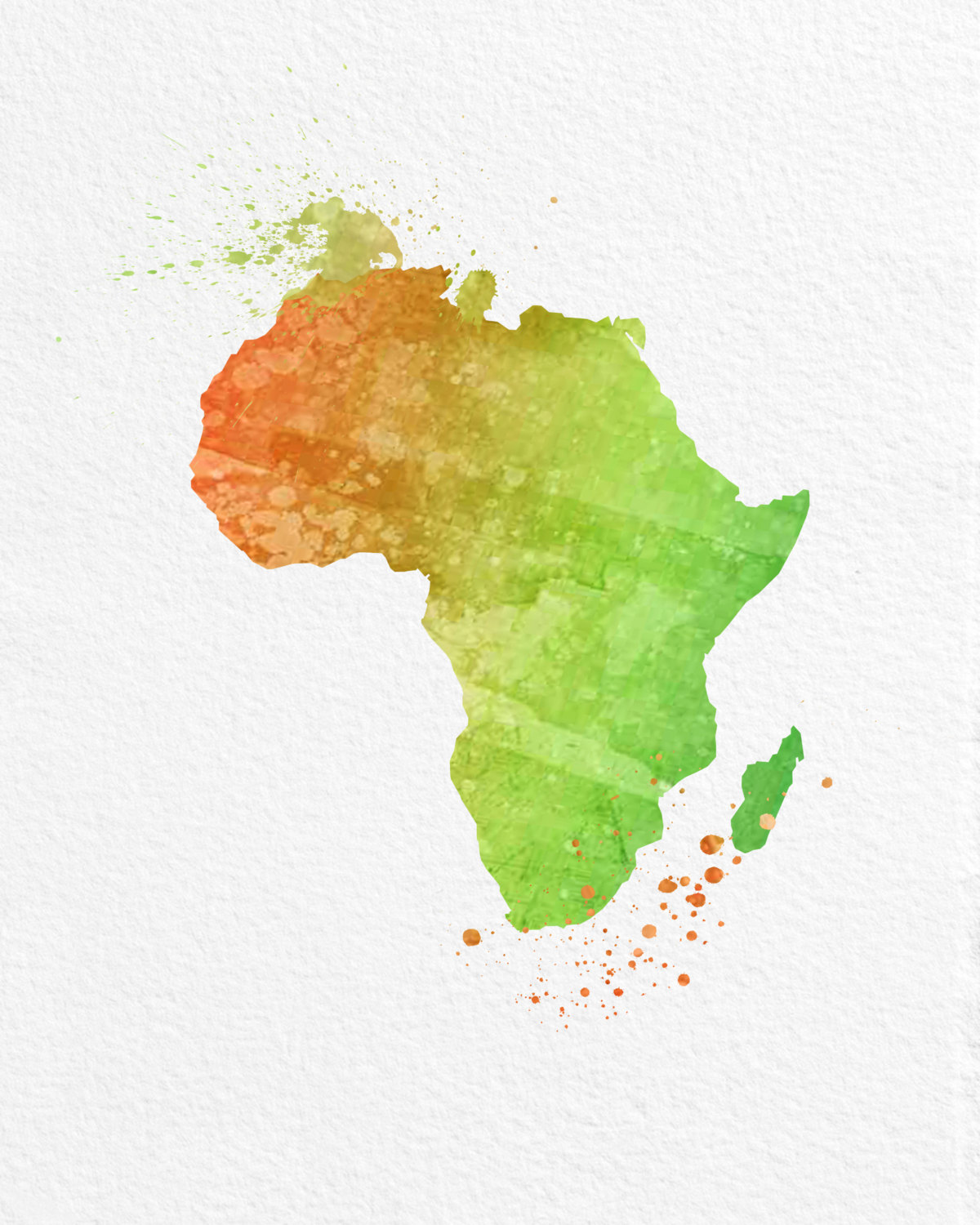 1200x1500 Watercolor Art Africa Gift Modern 8x10 Wall Art Decor Continent