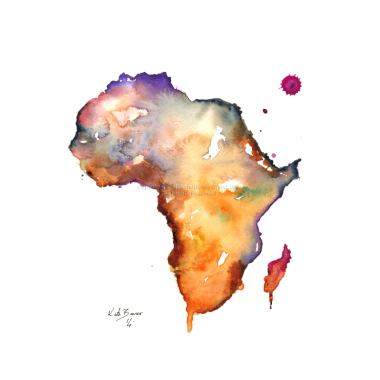 380x380 Africa Map Watercolor Map Decor