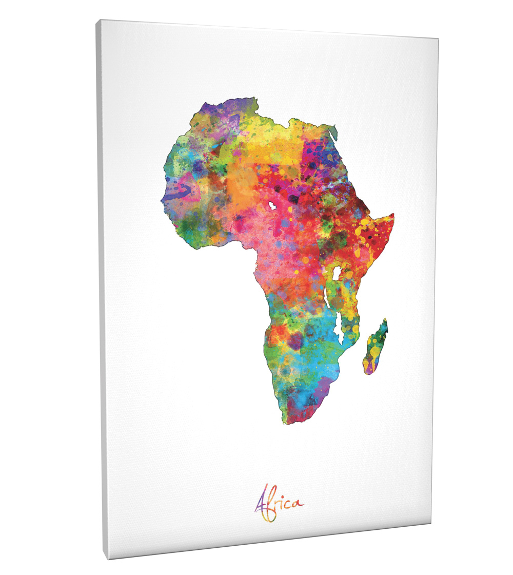 1000x1120 Africa Watercolor Map Box Canvas And Poster Print (2145) Ebay