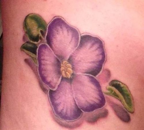 500x450 Violet Flower Tattoo Design Ideas With Meaning