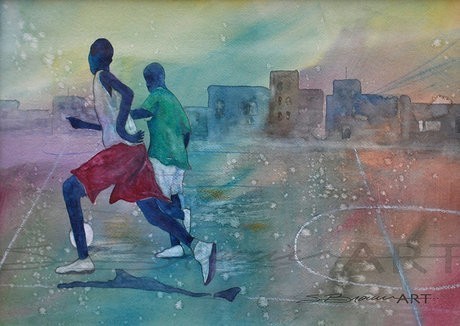 460x326 Webuyblack Gt Watercolor Paintings Gt Dakar Soccer Watercolor Print
