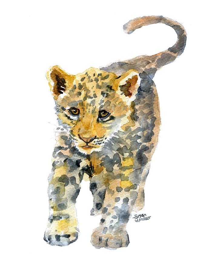 700x875 African Baby Animals Watercolor Art Print Set Susan Windsor