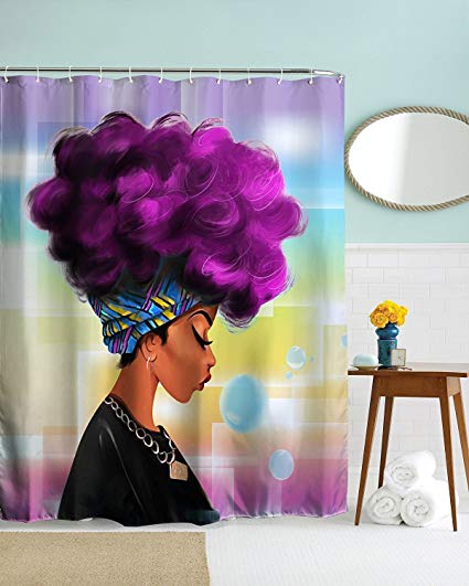 425x531 Sexy Lady African Girl Shower Curtains Mildew