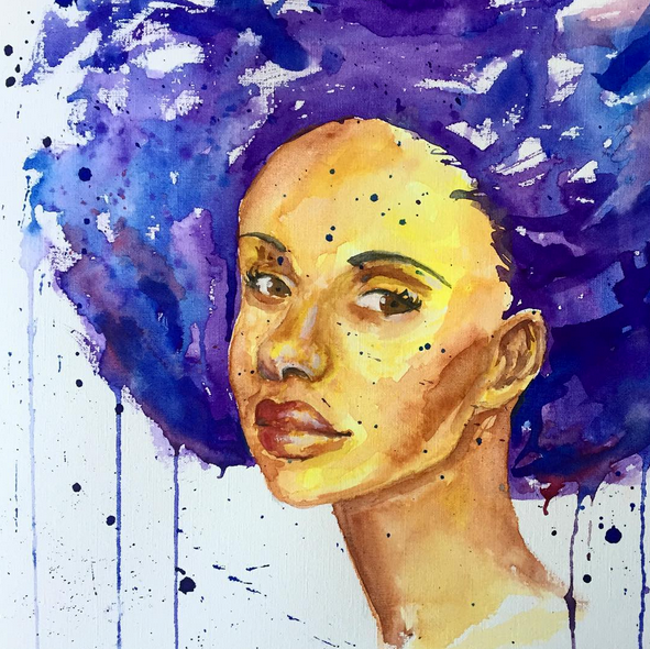 591x590 Watercolor Afro Series On Behance