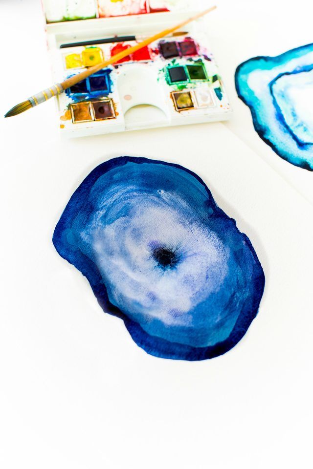 640x960 Diy Agate Watercolor Painting Watercolor, Paintings And