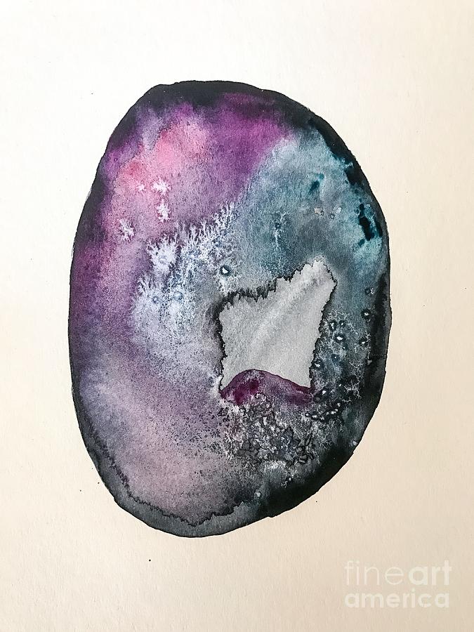 675x900 Galaxy Agate Watercolor Painting By Sadie Fienberg