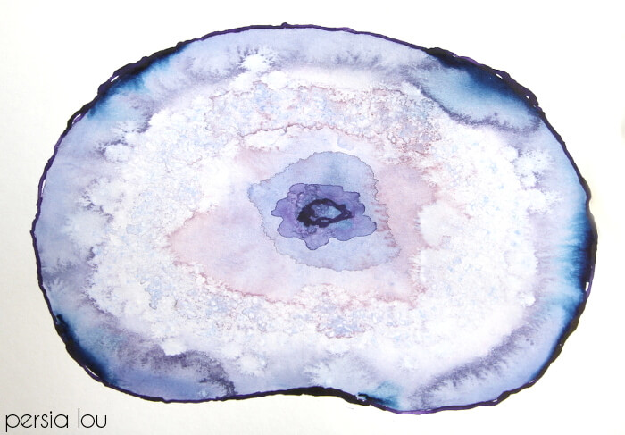 700x487 How To Paint Watercolor Agate Slices