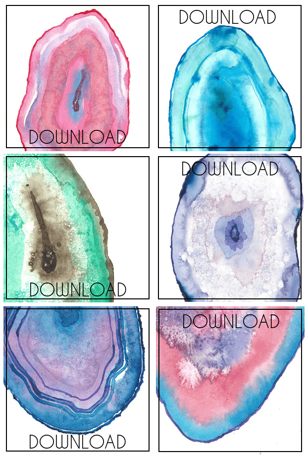 620x924 How To Paint Watercolor Agate Slices