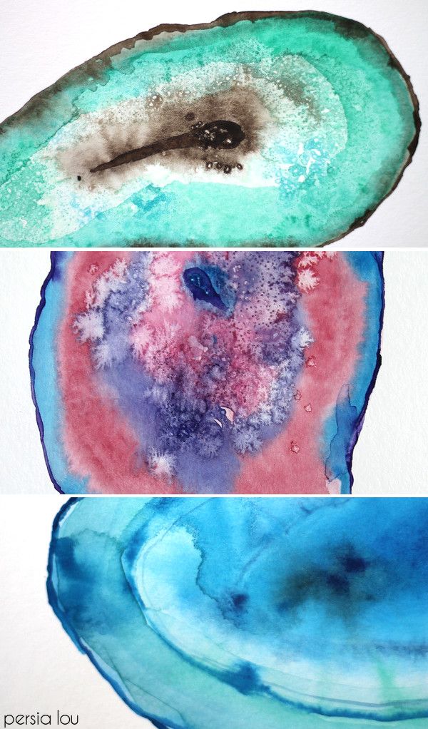600x1022 How To Paint Watercolor Agate Slices Diy Home Decor