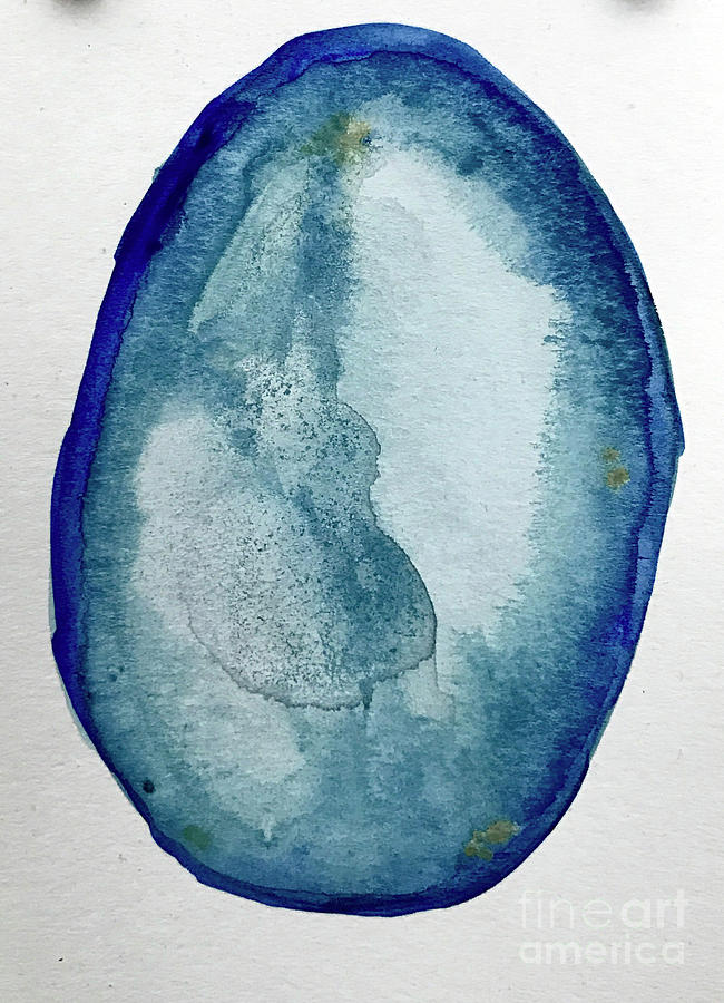 650x900 Ocean Agate Watercolor Painting By Sadie Fienberg