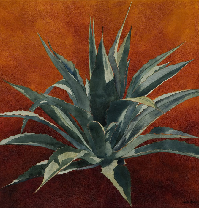 670x700 Tequila Sunrise Ii Agave Painting